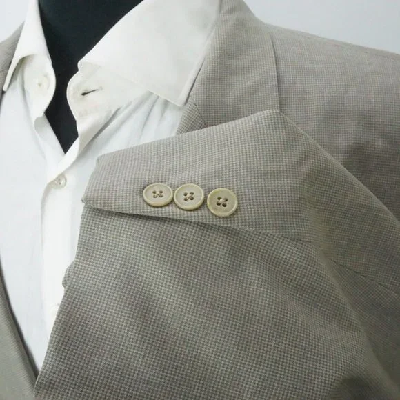 Gieves & Hawkes Savile Row Dover 1005 Wool Gray Brown Plaid Sport Coat Sz 42R